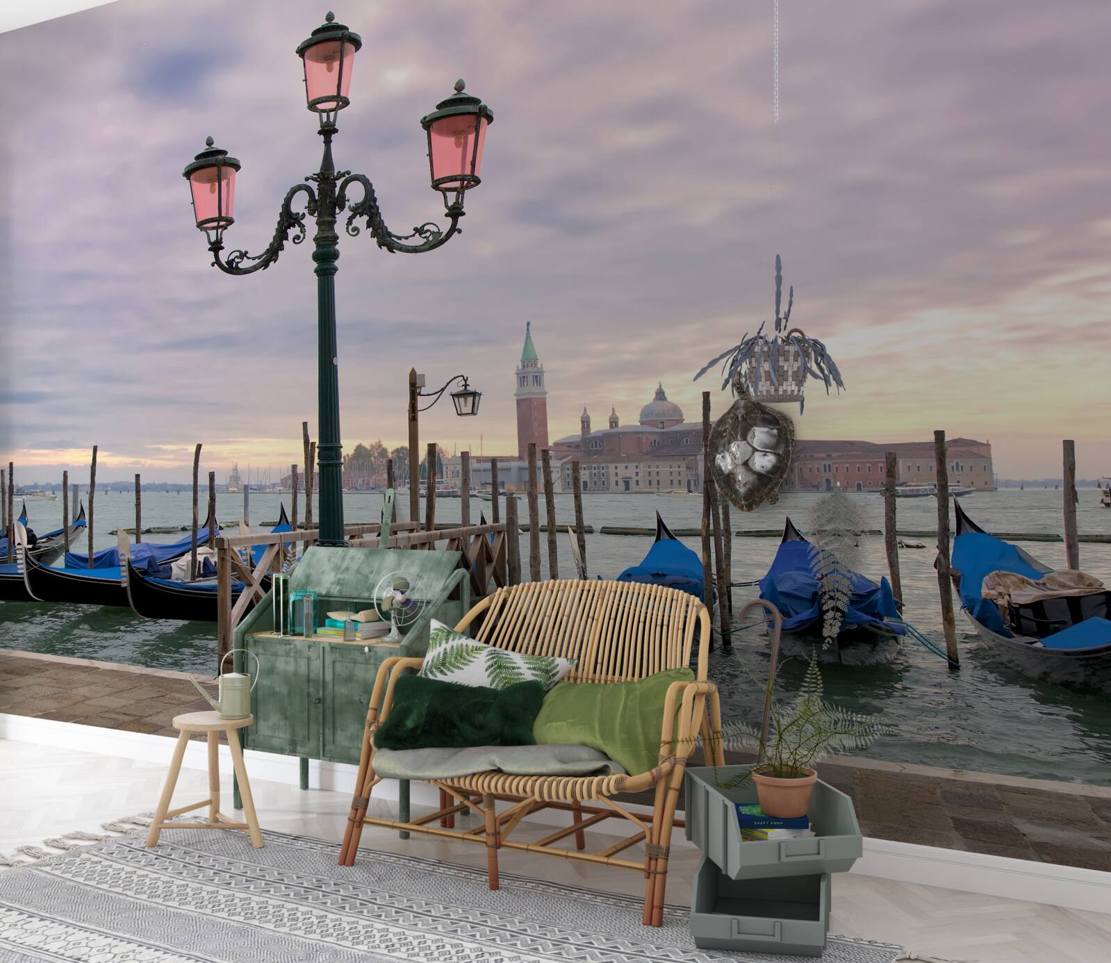 Fototapeta weneckie gondole na molo