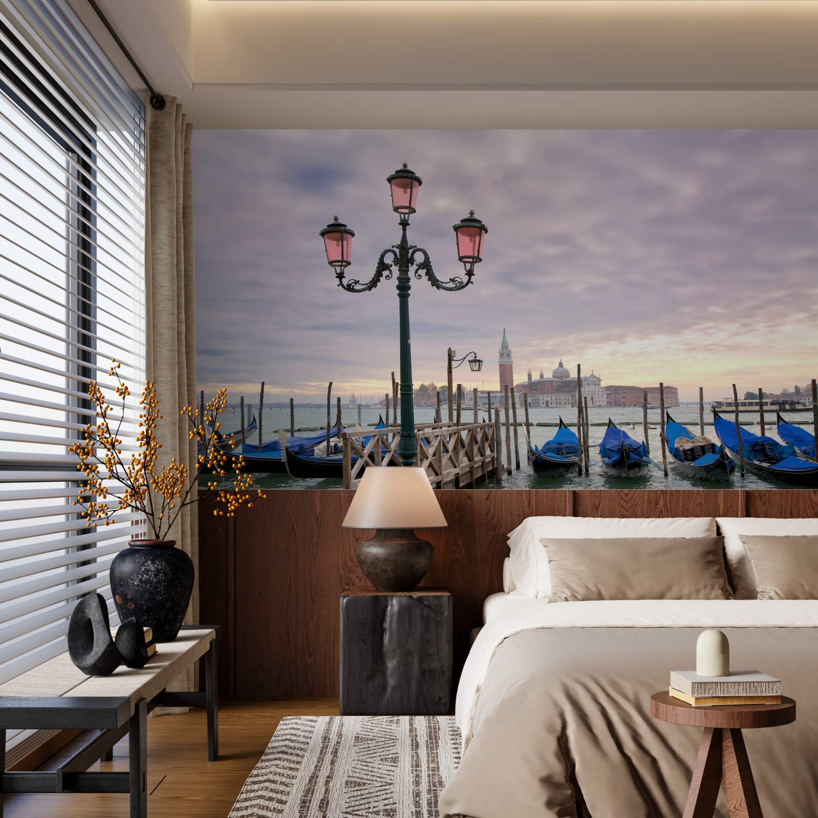 Fototapeta weneckie gondole na molo