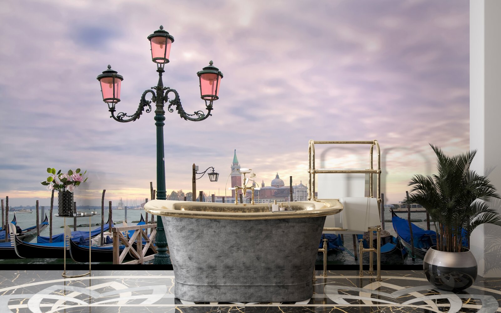 Fototapeta weneckie gondole na molo