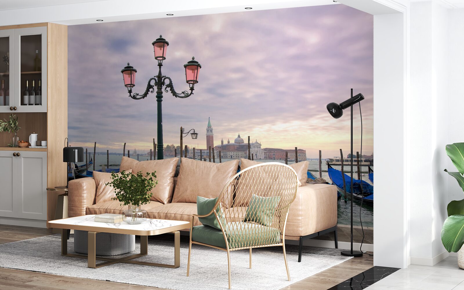 Fototapeta weneckie gondole na molo