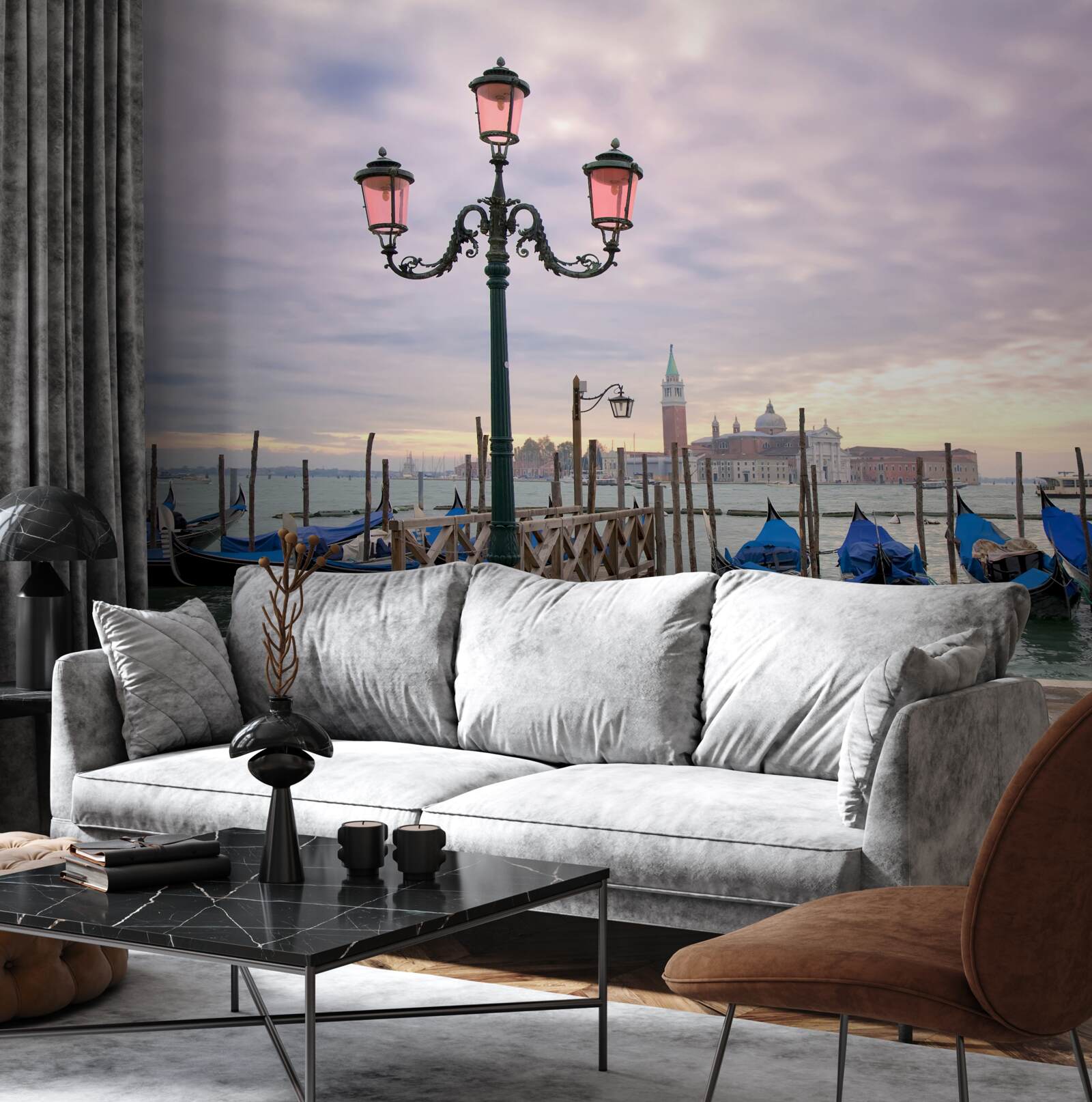 Fototapeta weneckie gondole na molo