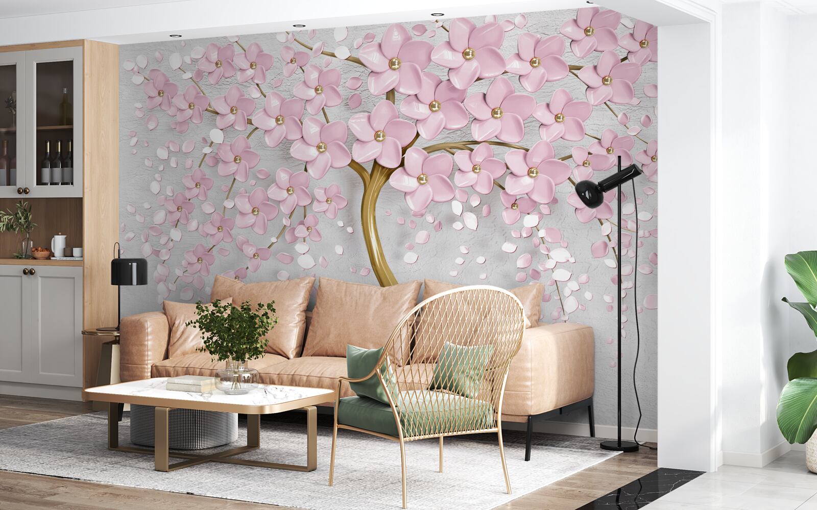 Fototapeta kwitnące drzewo z zwisającymi gałęziami