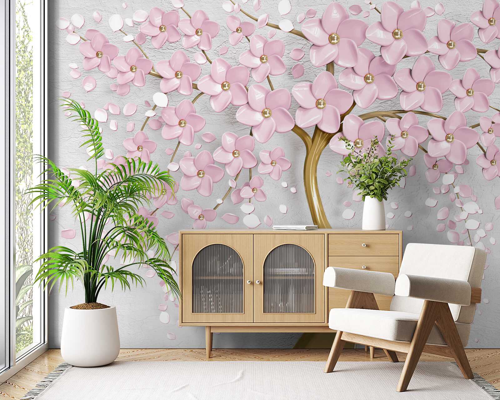 Fototapeta kwitnące drzewo z zwisającymi gałęziami