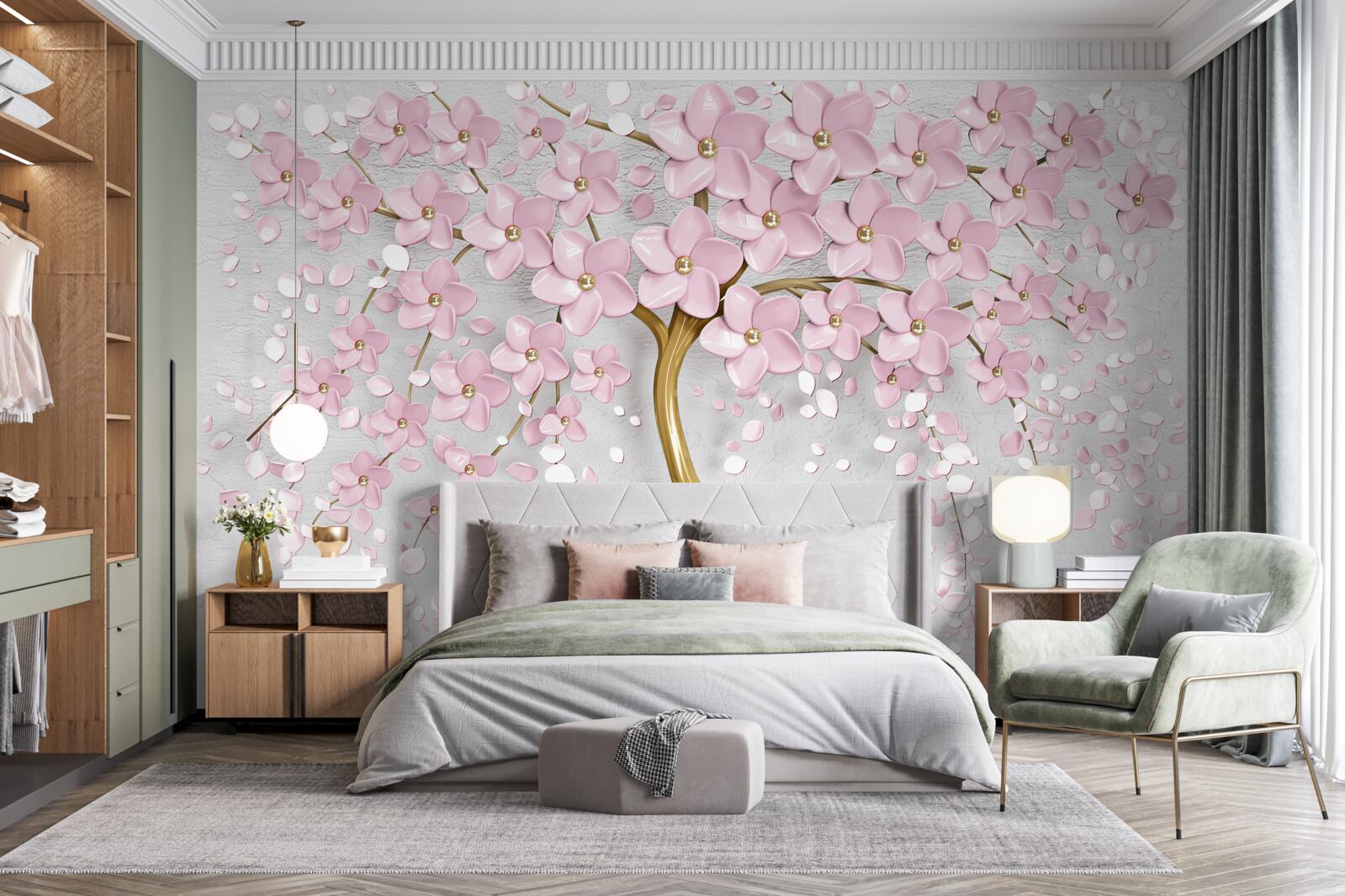 Fototapeta kwitnące drzewo z zwisającymi gałęziami