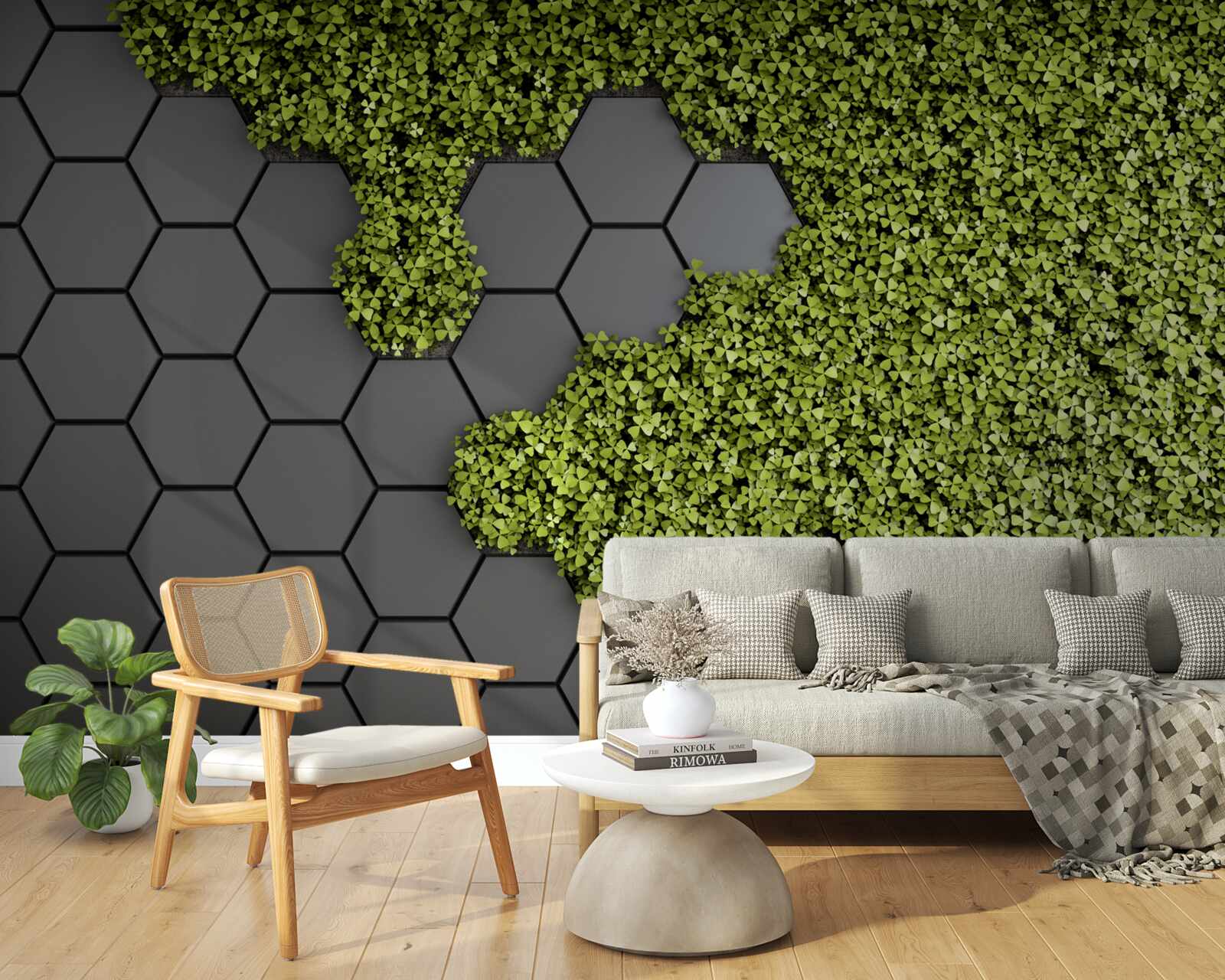 Fototapeta kamieniarka jest porośnięta zielonym mchem