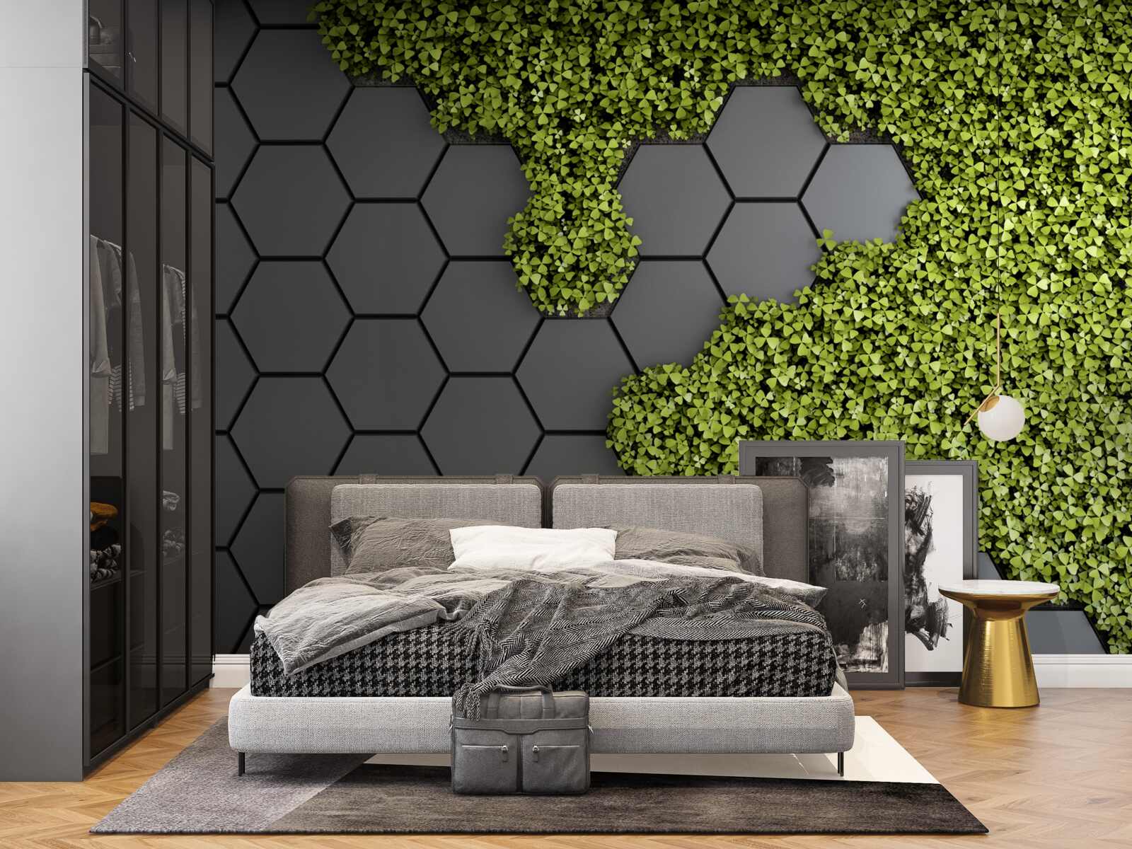 Fototapeta kamieniarka jest porośnięta zielonym mchem