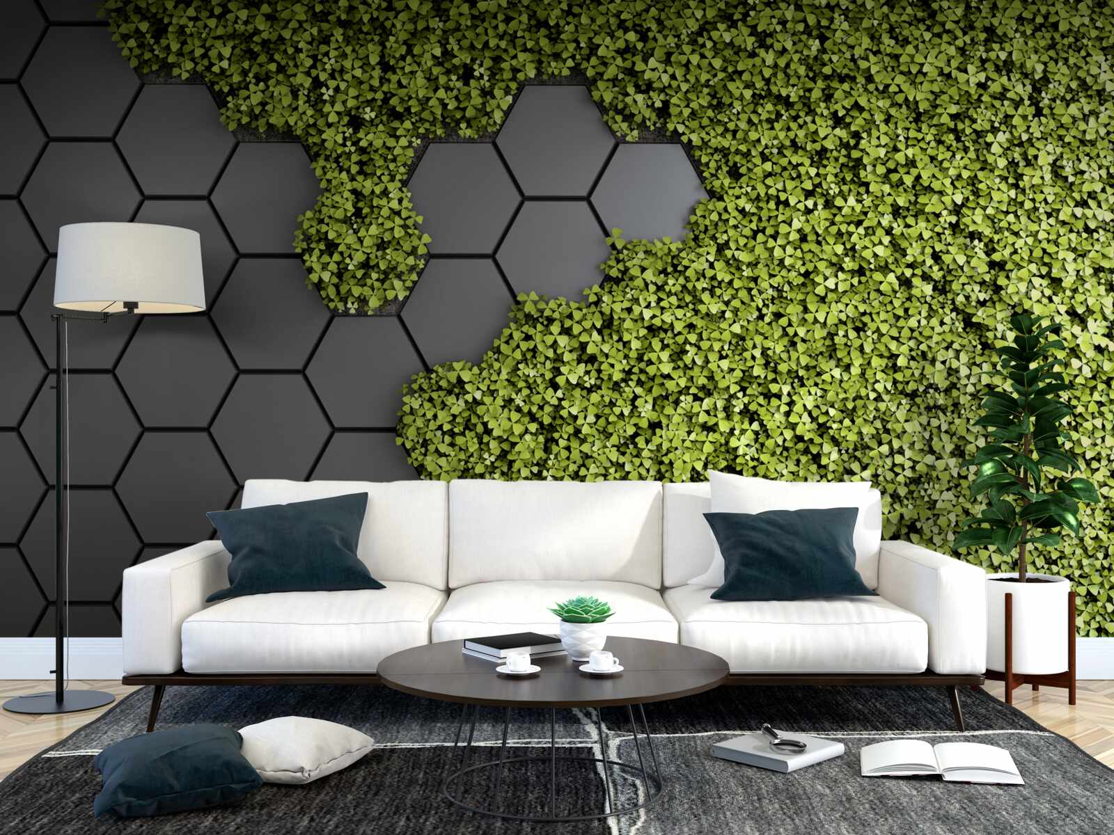 Fototapeta kamieniarka jest porośnięta zielonym mchem