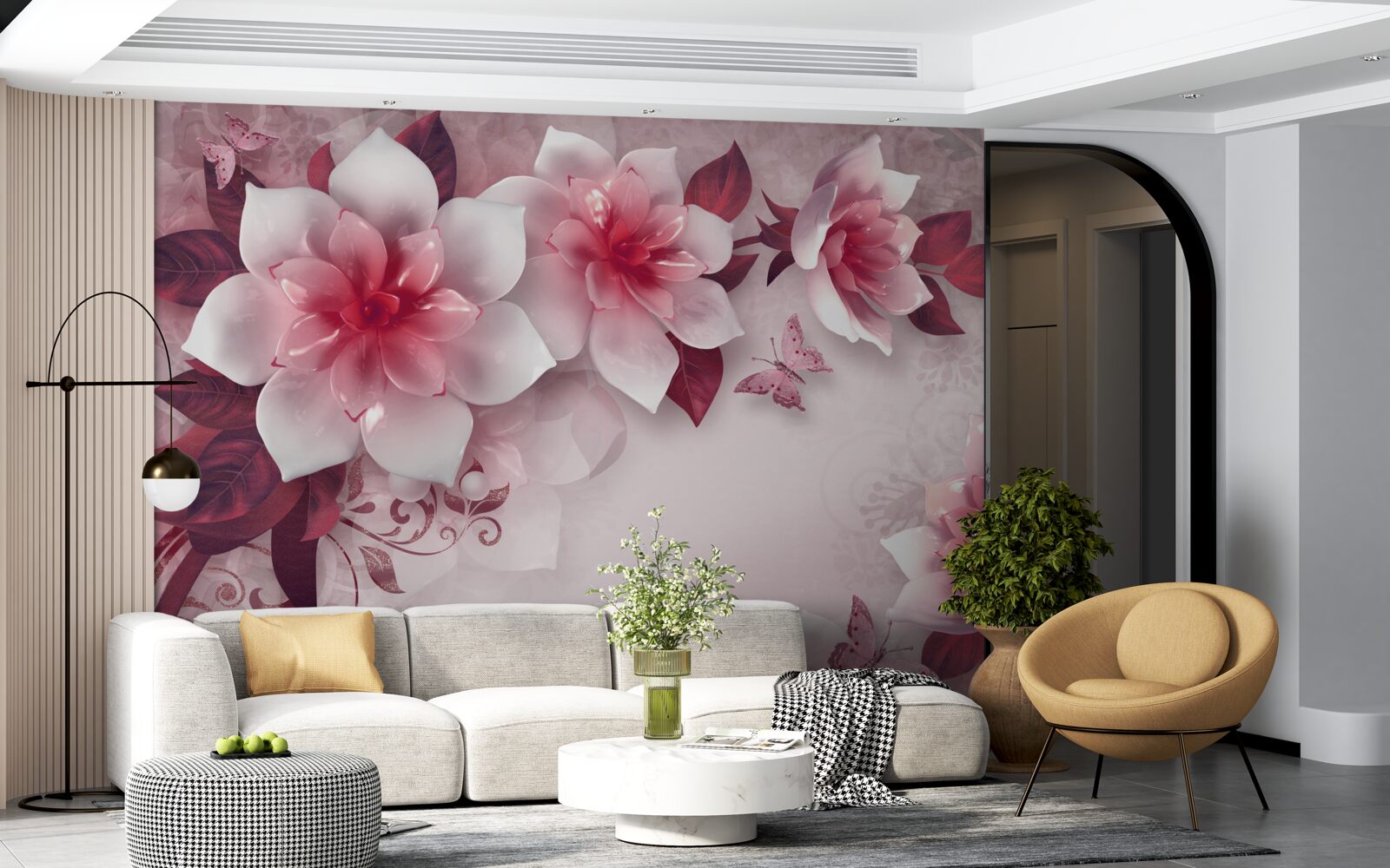 Fototapeta lotosy mają śnieżnobiały kolor z pięknym czerwonym środkiem