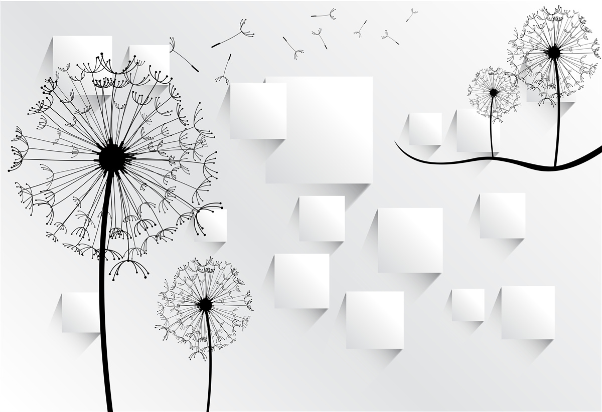 Fototapeta mniszek lekarski kołysze się na wietrze