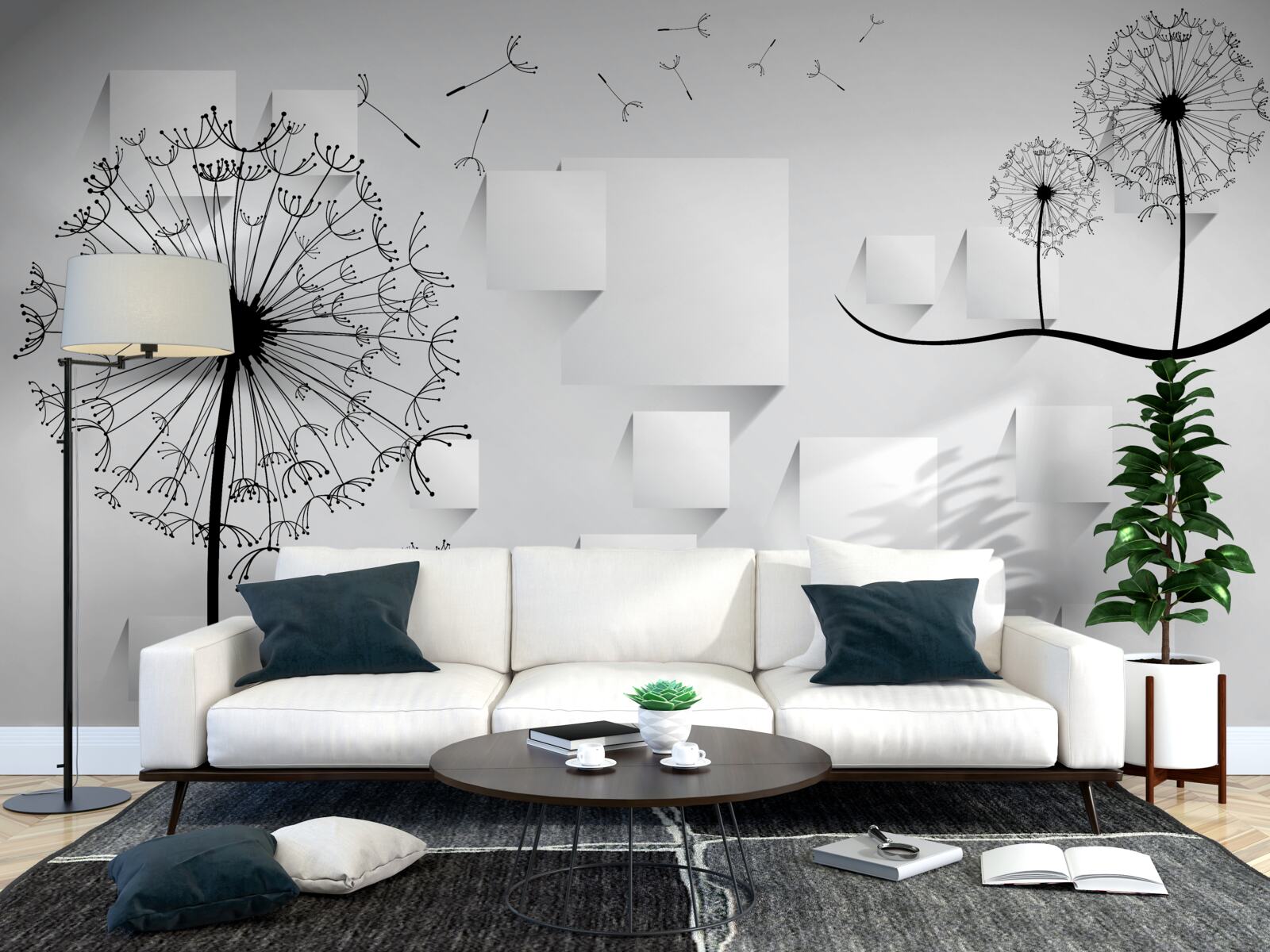 Fototapeta mniszek lekarski kołysze się na wietrze