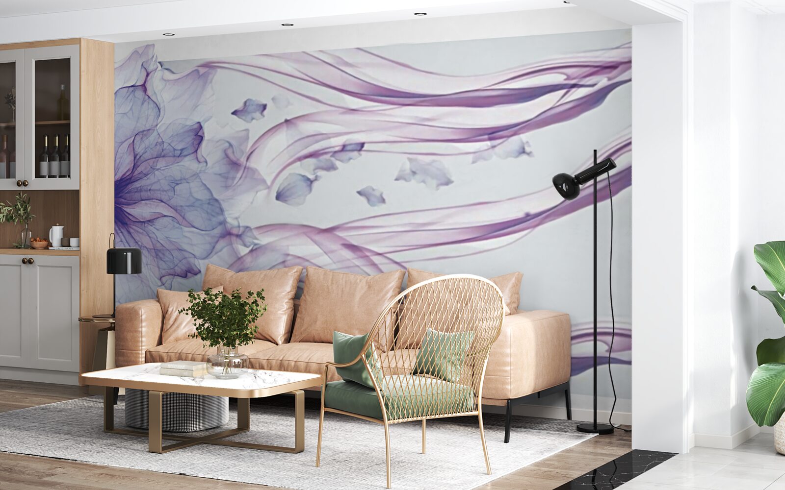 Fototapeta kwiat z przezroczystym błękitem pod powierzchnią wody