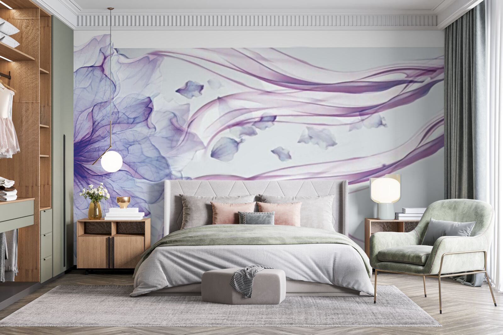 Fototapeta kwiat z przezroczystym błękitem pod powierzchnią wody