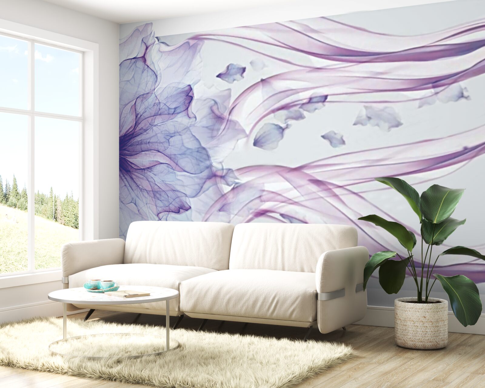 Fototapeta kwiat z przezroczystym błękitem pod powierzchnią wody