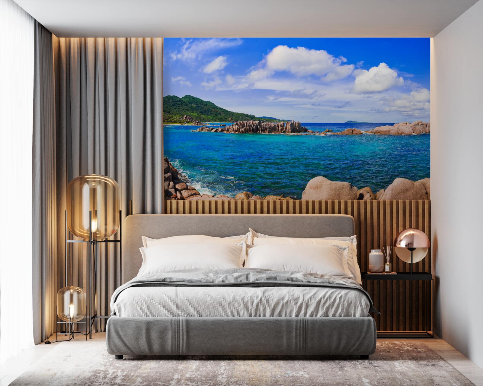 Fototapeta klify w pobliżu lazurowego oceanu