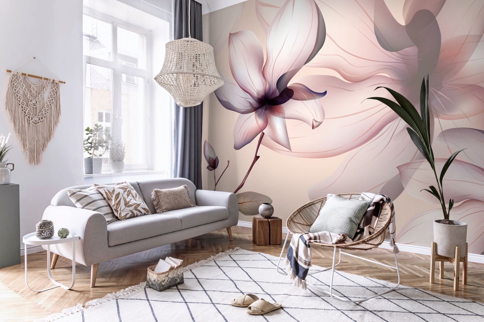 Fototapeta jasne tło z magnoliami