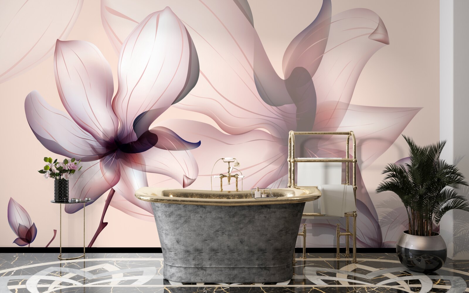 Fototapeta jasne tło z magnoliami