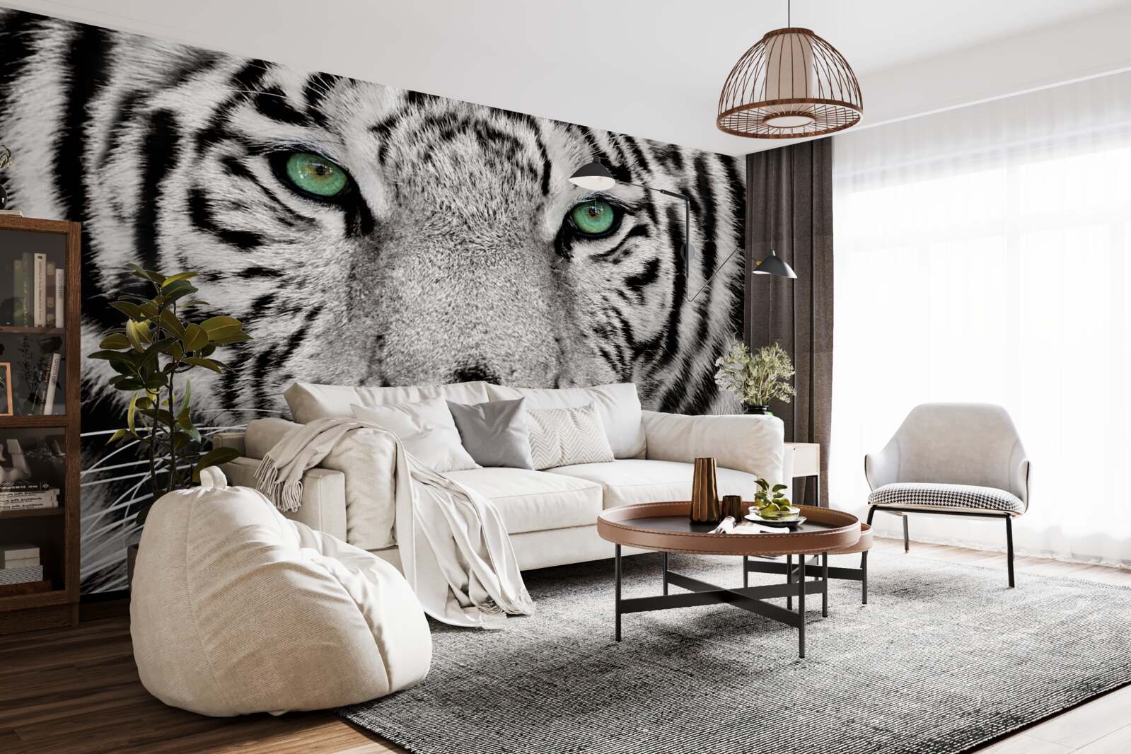 Fototapeta wizerunek białego tygrysa