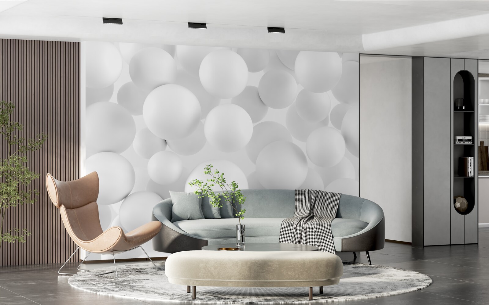 Fototapeta duże białe kule