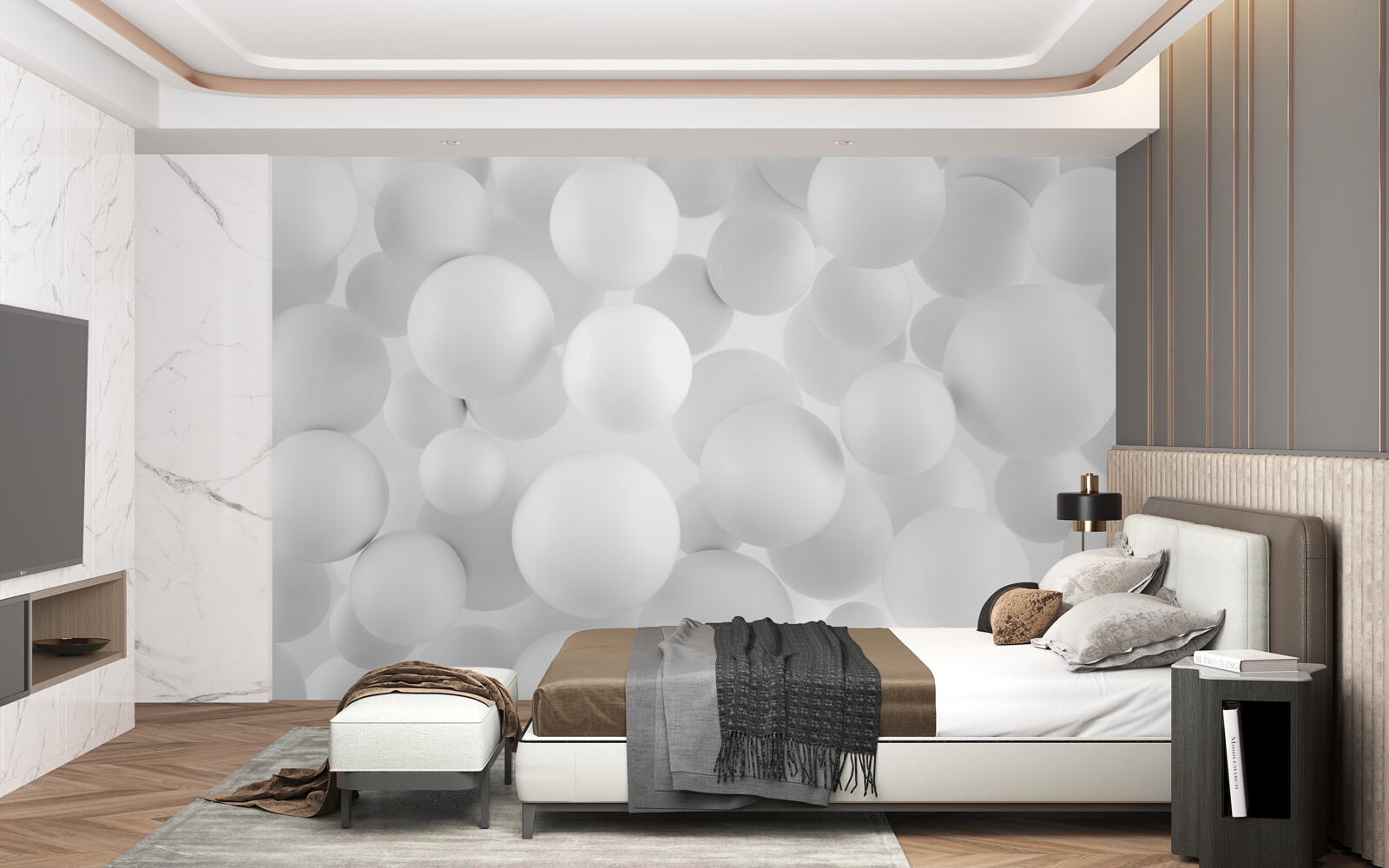 Fototapeta duże białe kule