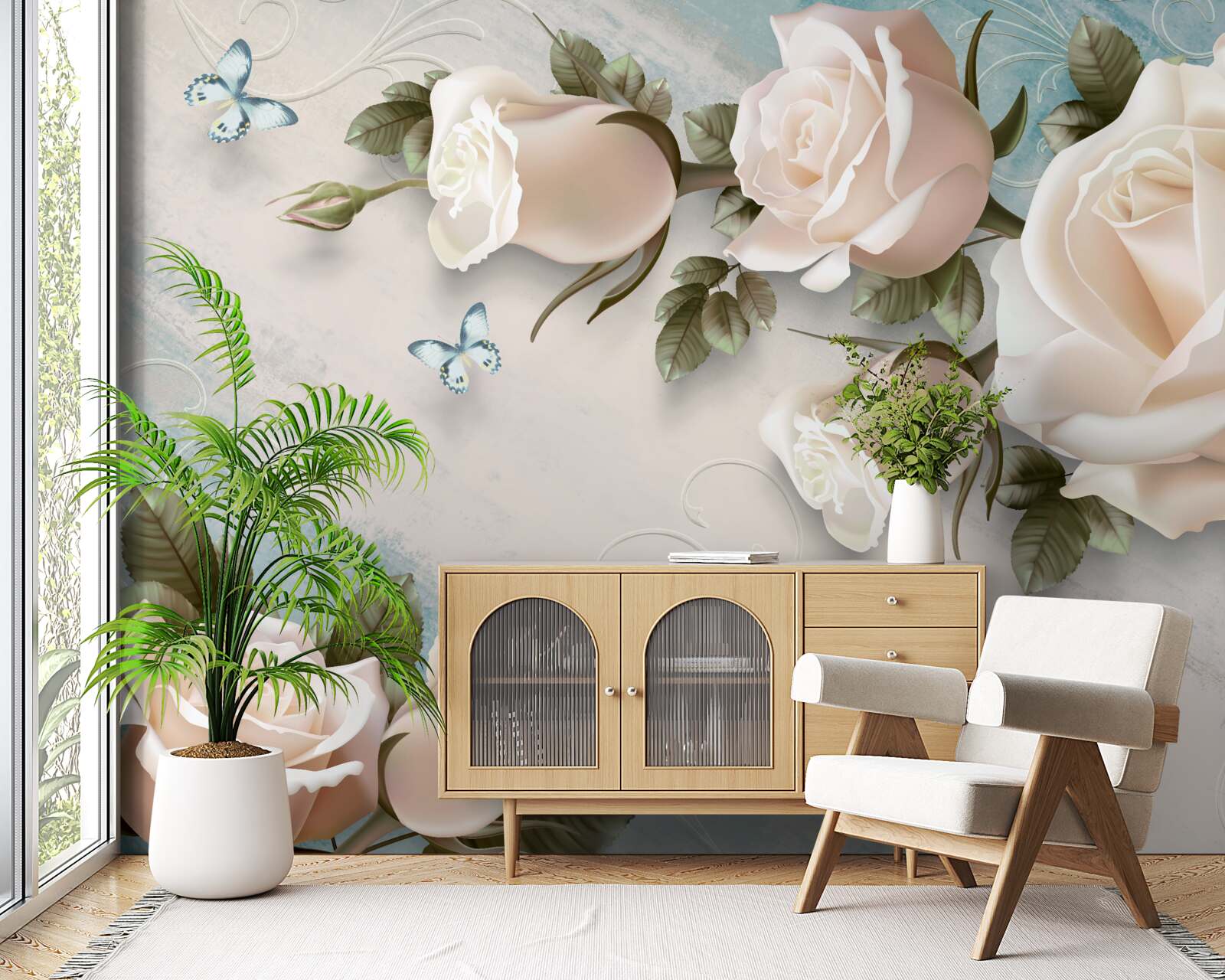 Fototapeta miękkie kremowe róże