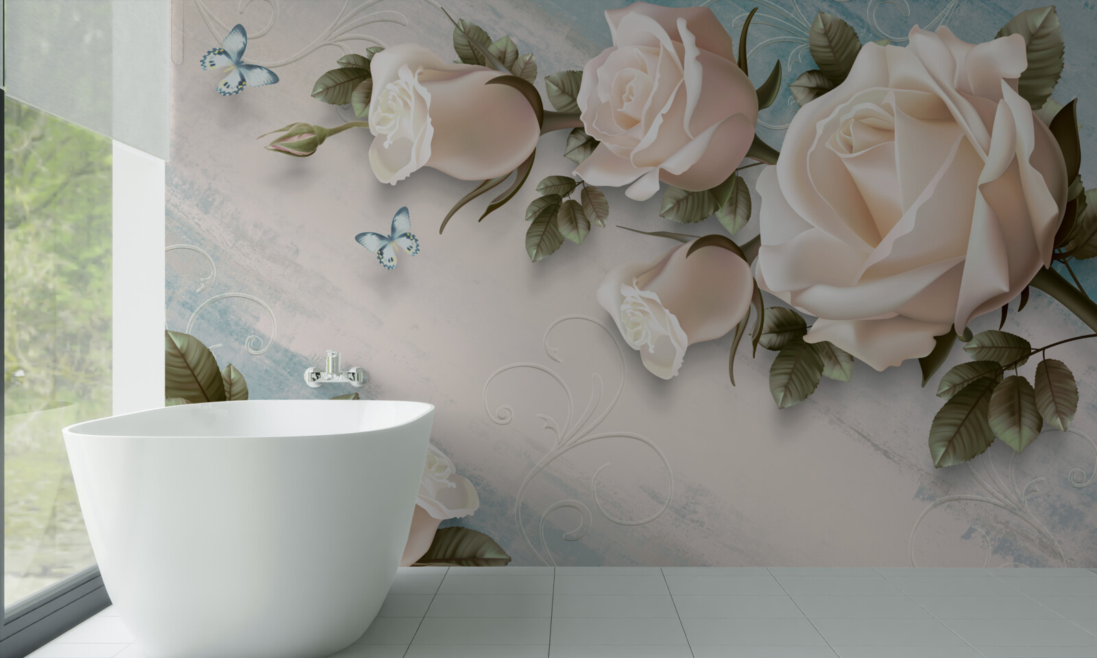 Fototapeta miękkie kremowe róże