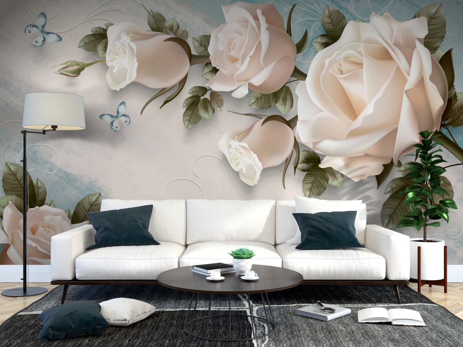 Fototapeta miękkie kremowe róże