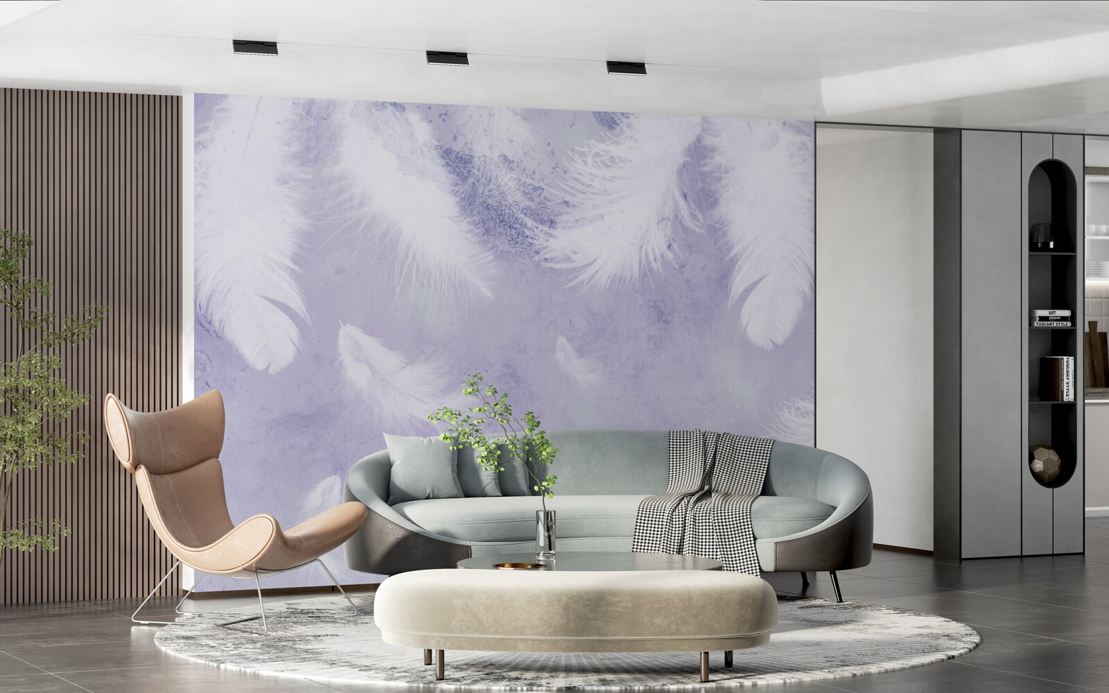 Fototapeta pływające białe pióra