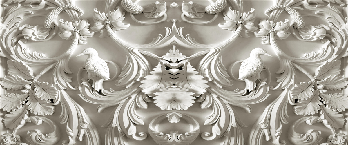 Fototapeta biała płaskorzeźba wykonana z gipsu