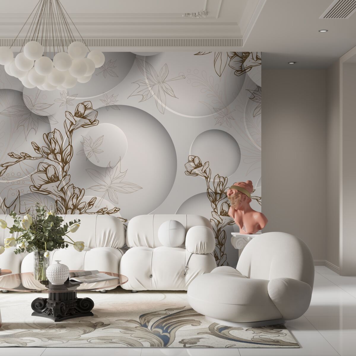 Fototapeta magnolie są białe i mają okrągłe kształty