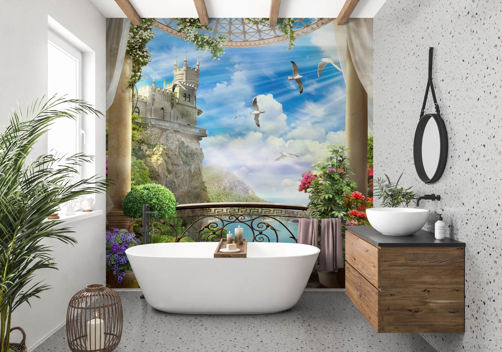 Fototapeta taras z widokiem na ostoję jaskółek