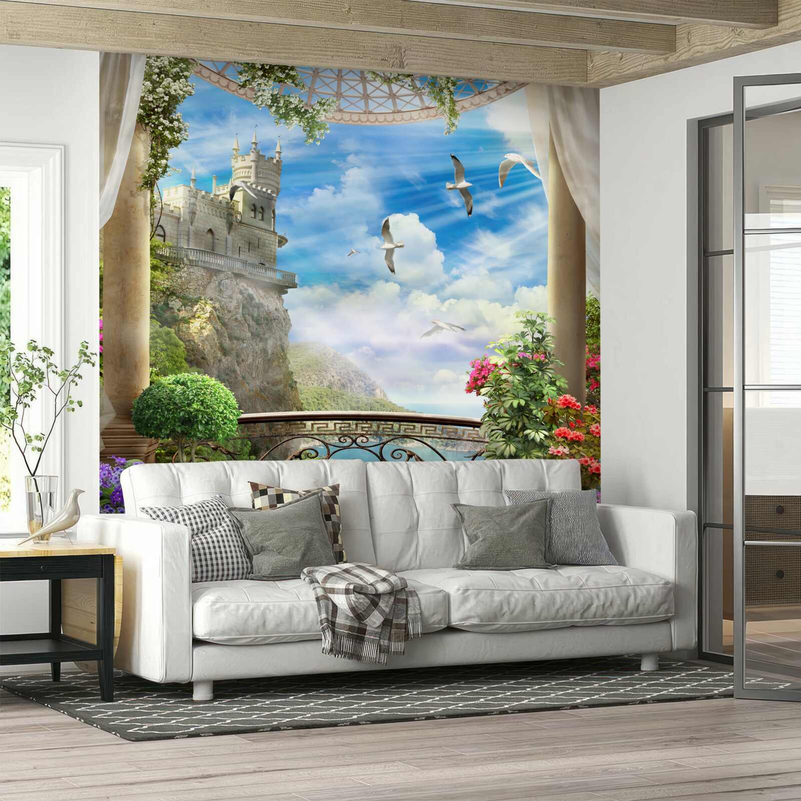 Fototapeta taras z widokiem na ostoję jaskółek