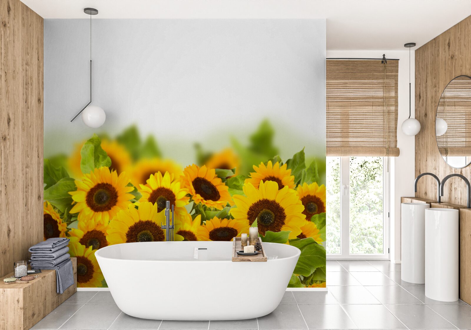 Fototapeta pole słoneczników w młodości