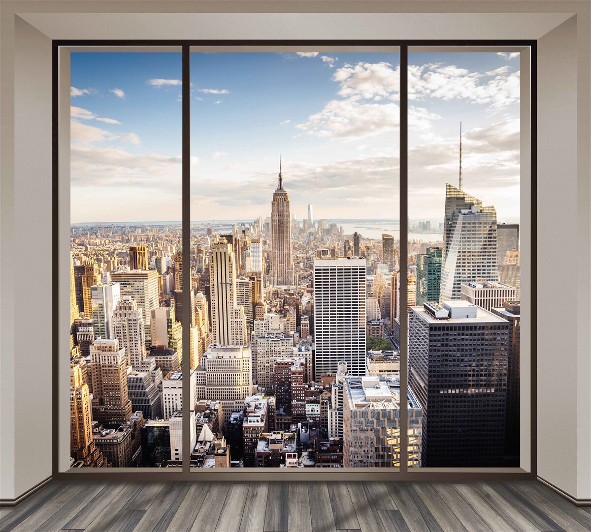 Fototapeta widok z okna na nowy jork o poranku