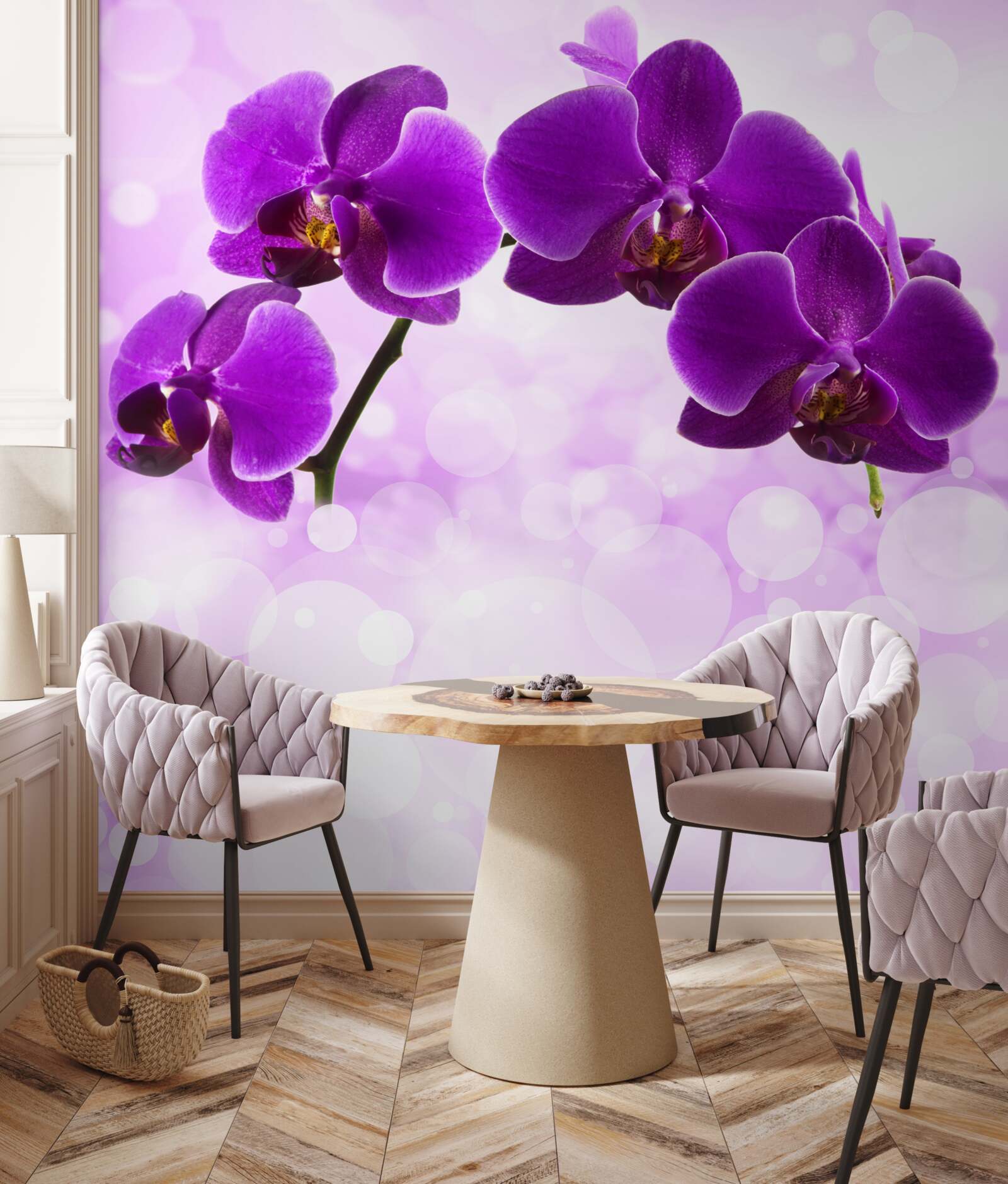 Fototapeta orchidee z ciemnofioletowymi kwiatami