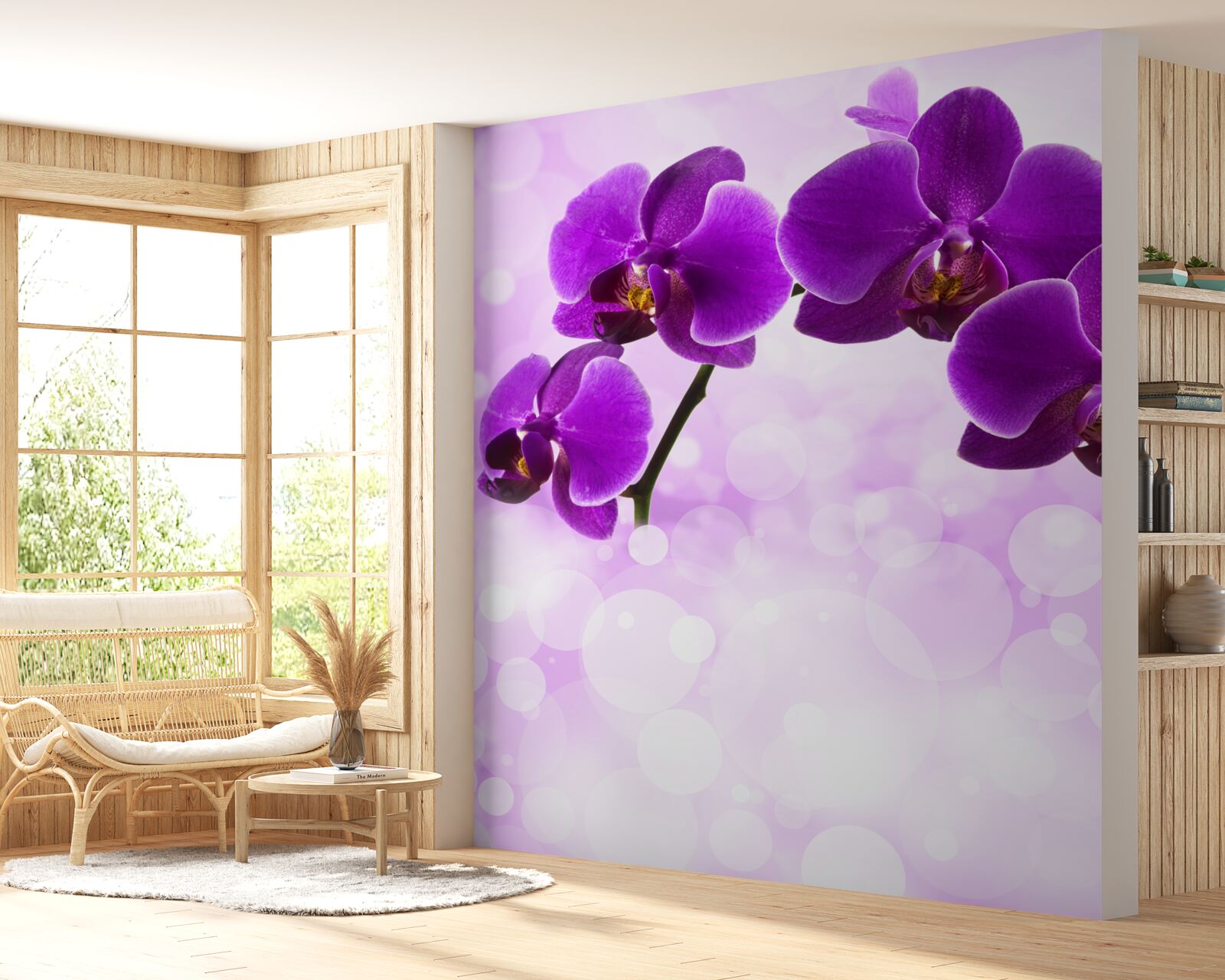 Fototapeta orchidee z ciemnofioletowymi kwiatami