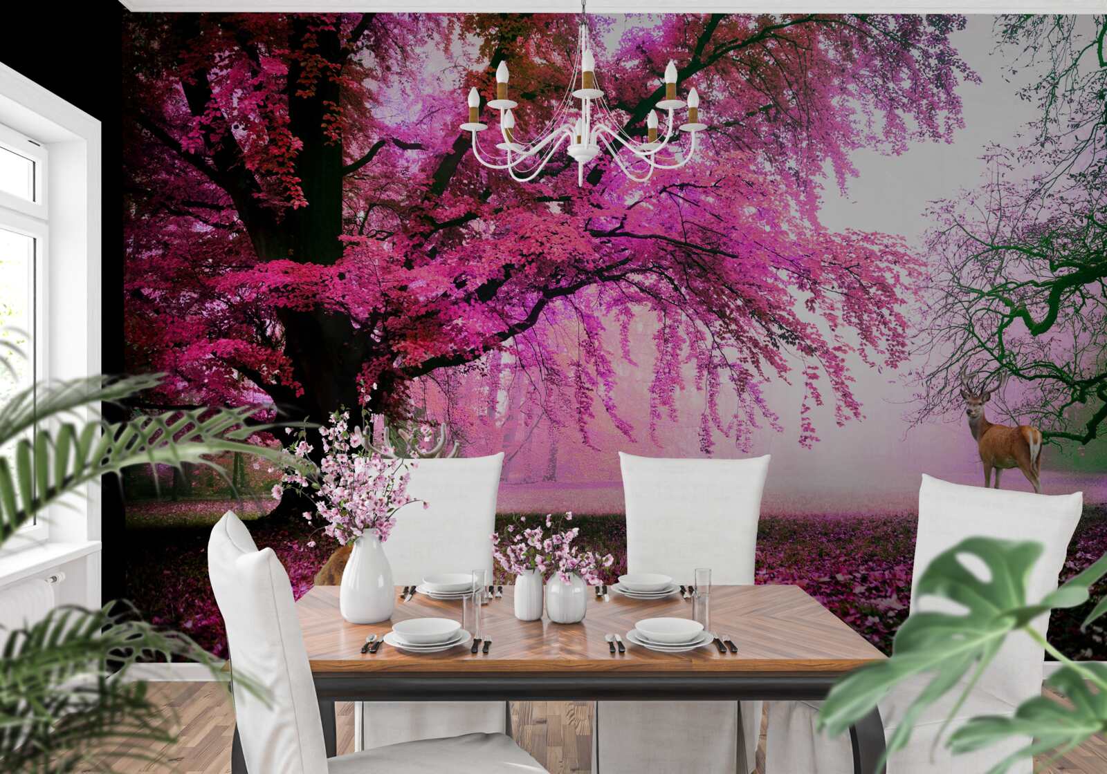 Fototapeta sakura w różu lata dookoła