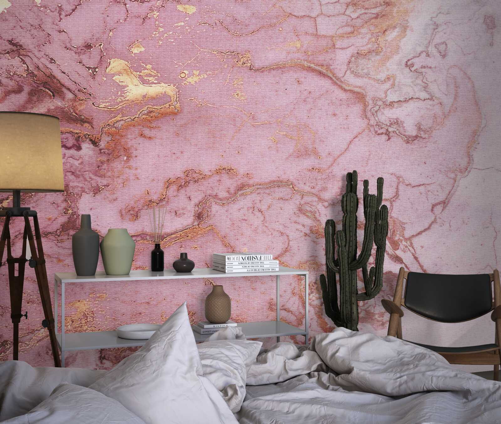 Fototapeta marmurowy wzór w delikatnych odcieniach różu