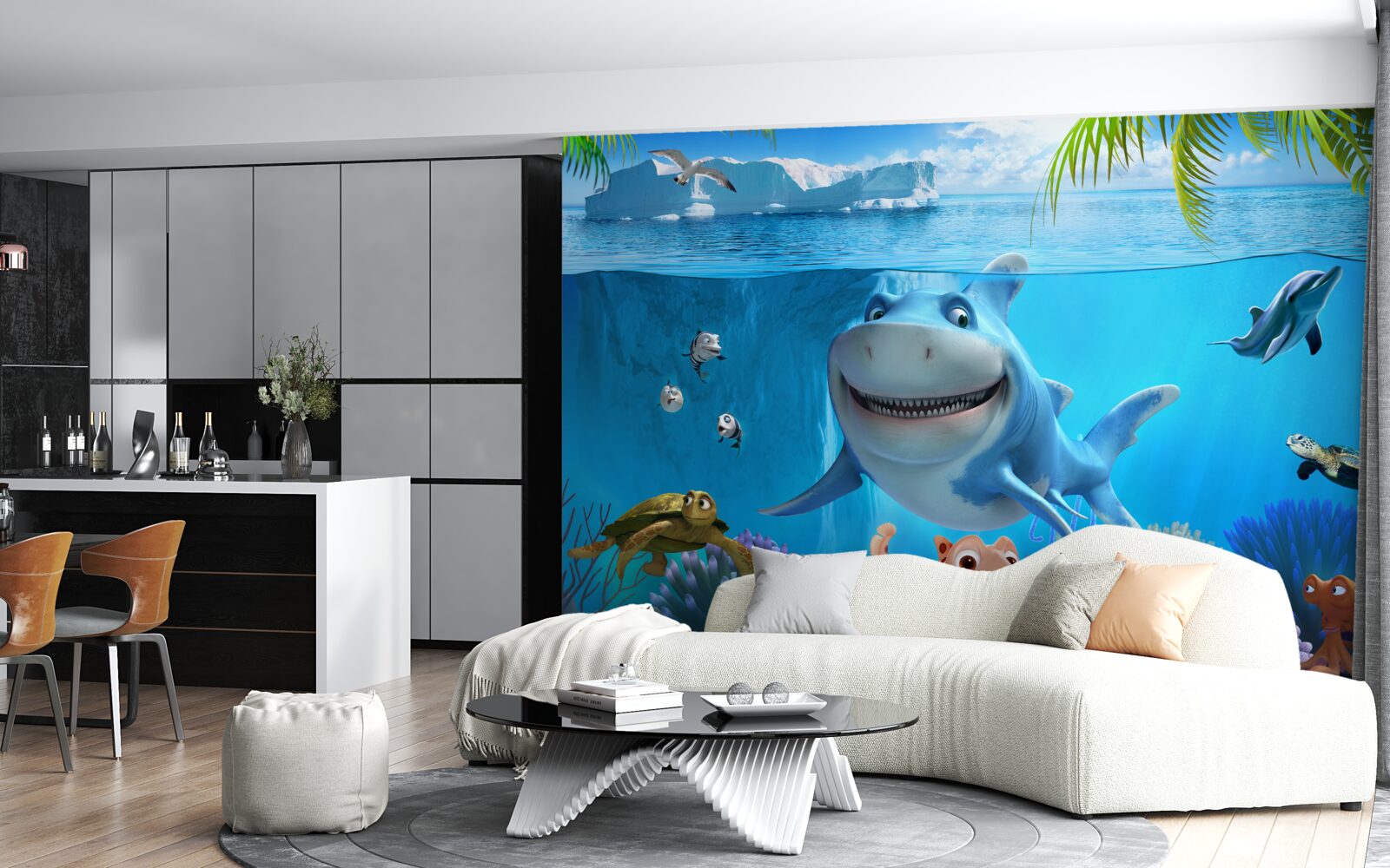 Fototapeta animowani mieszkańcy podwodnego świata