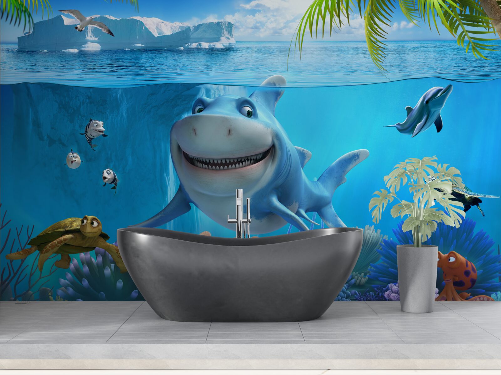 Fototapeta animowani mieszkańcy podwodnego świata