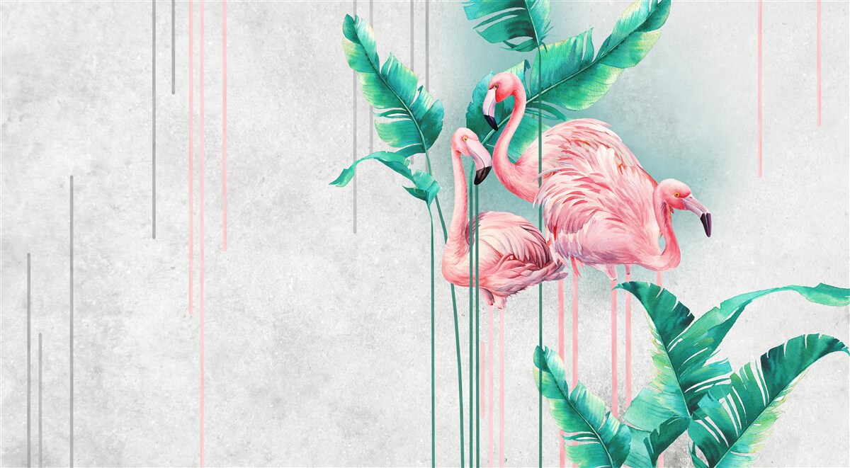 Fototapeta tropikalne różowe flamingi