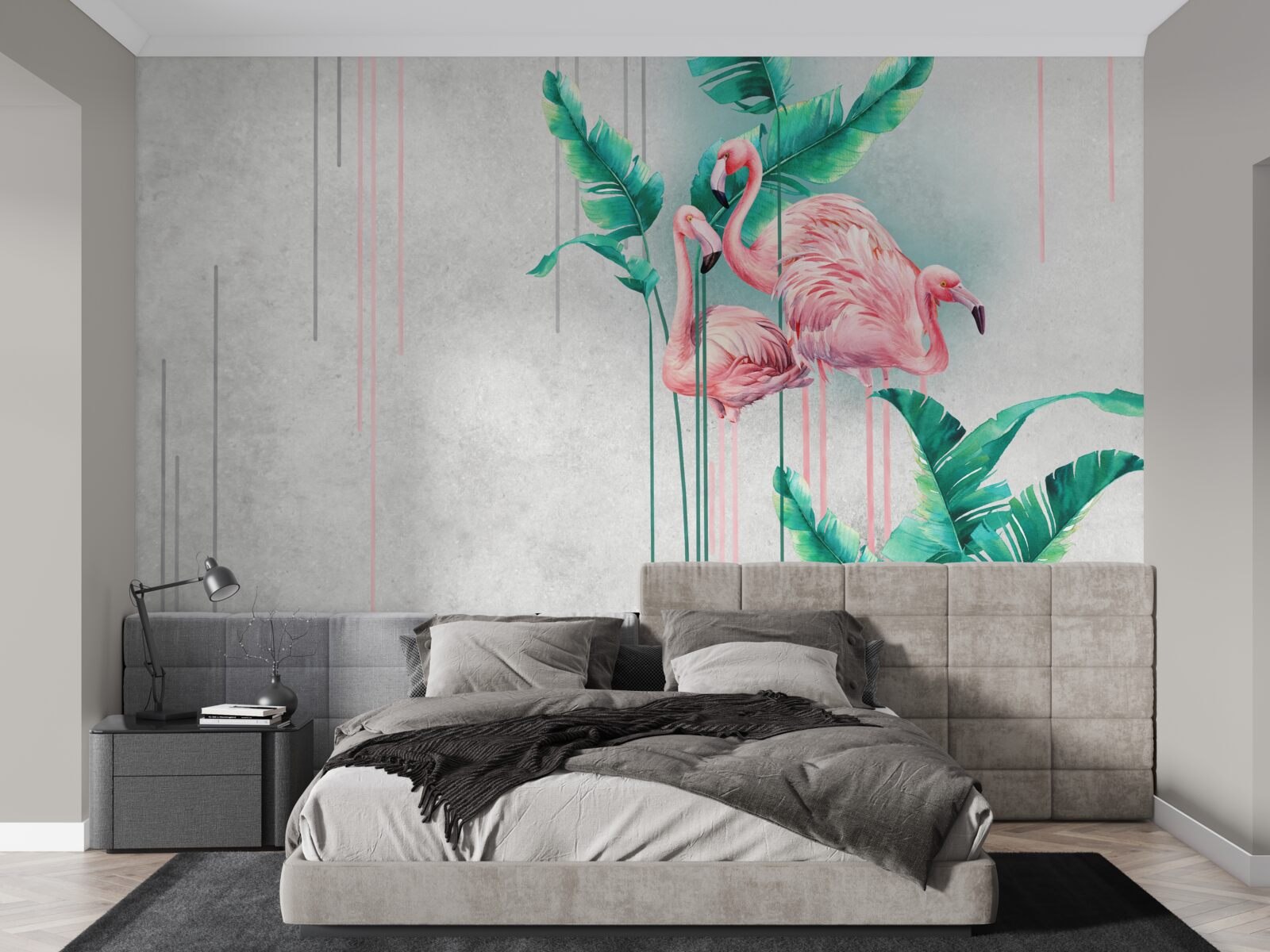 Fototapeta tropikalne różowe flamingi