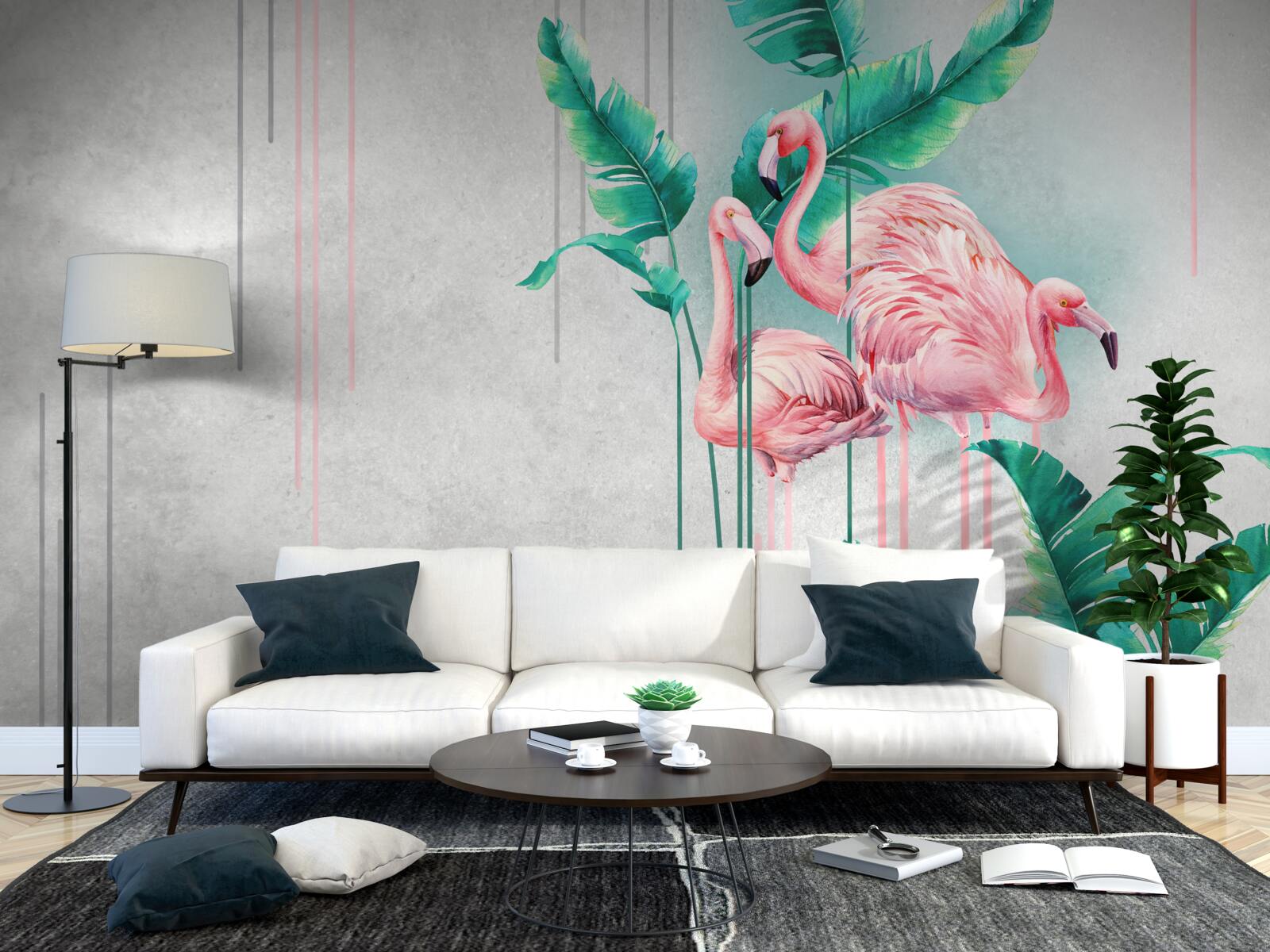 Fototapeta tropikalne różowe flamingi