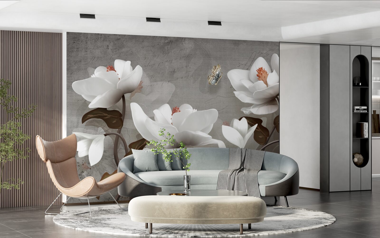 Fototapeta Ćma przelatująca nad śnieżnobiałymi pąkami