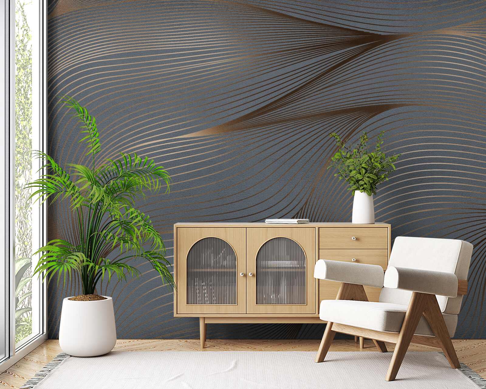 Fototapeta abstrakcyjne linie o gładkości i złotych krawędziach