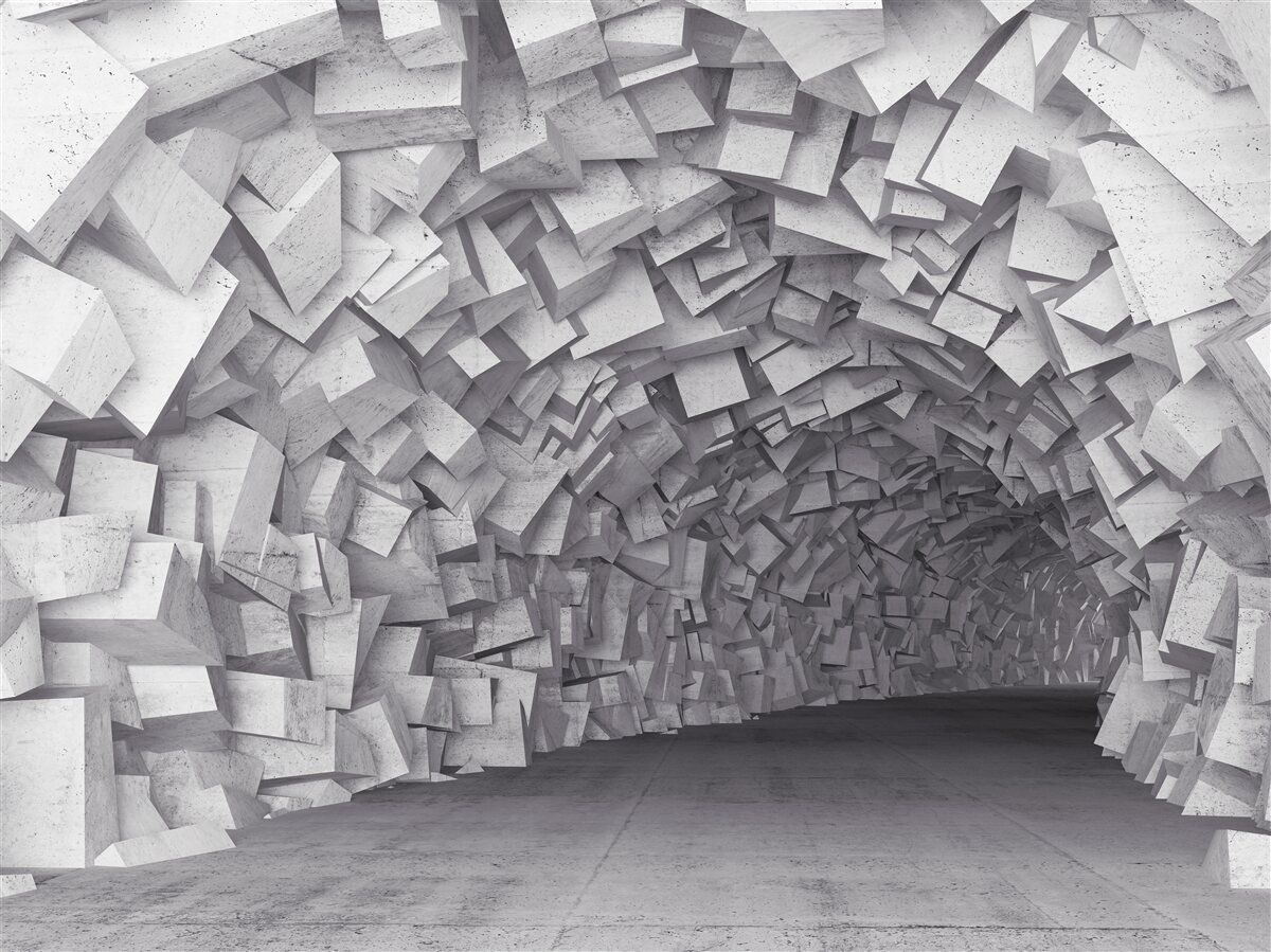 Fototapeta kształty 3d tworzą tunel