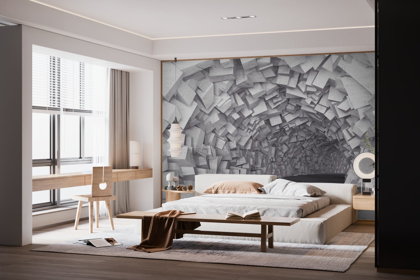 Fototapeta kształty 3d tworzą tunel