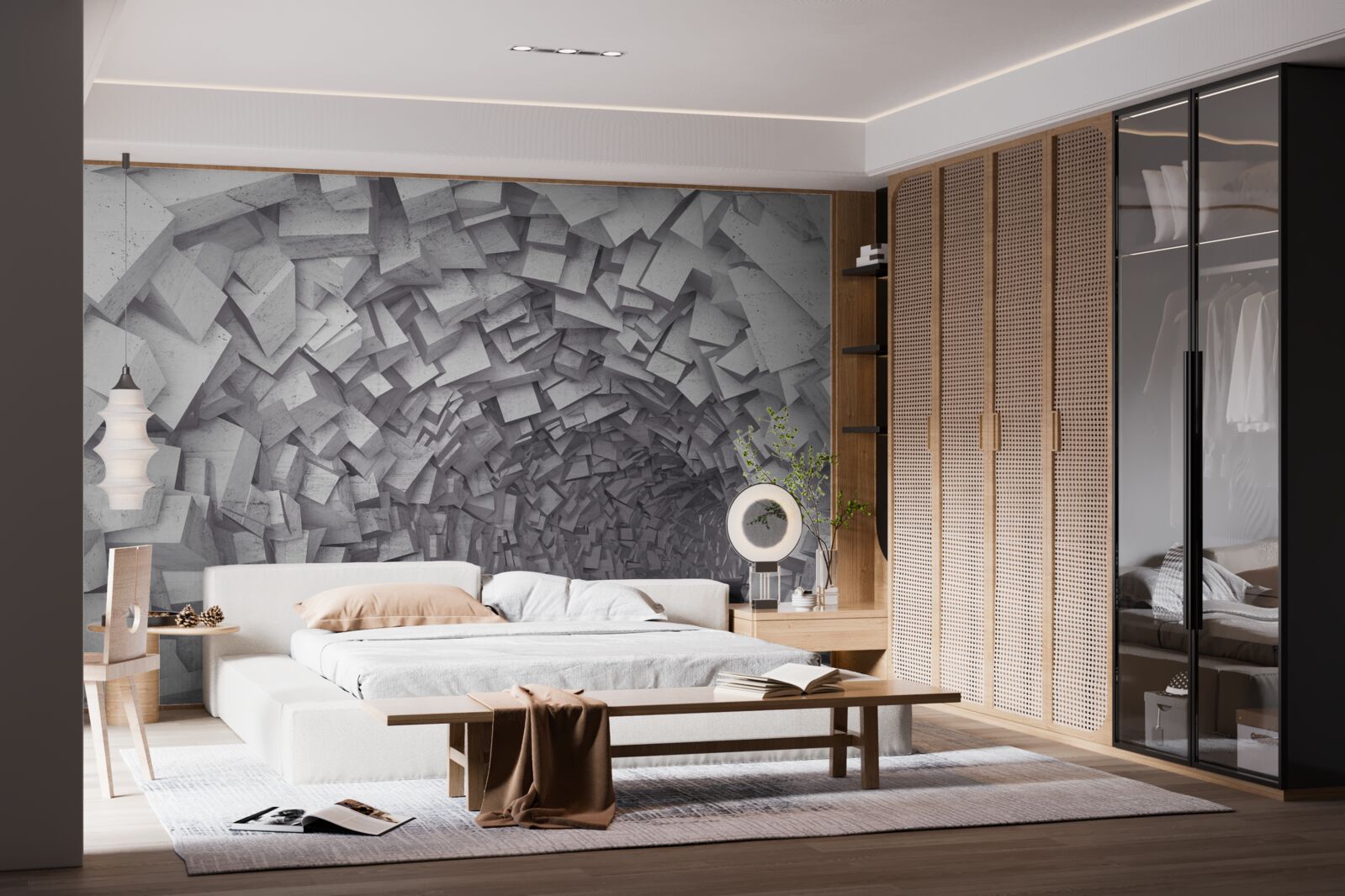 Fototapeta kształty 3d tworzą tunel