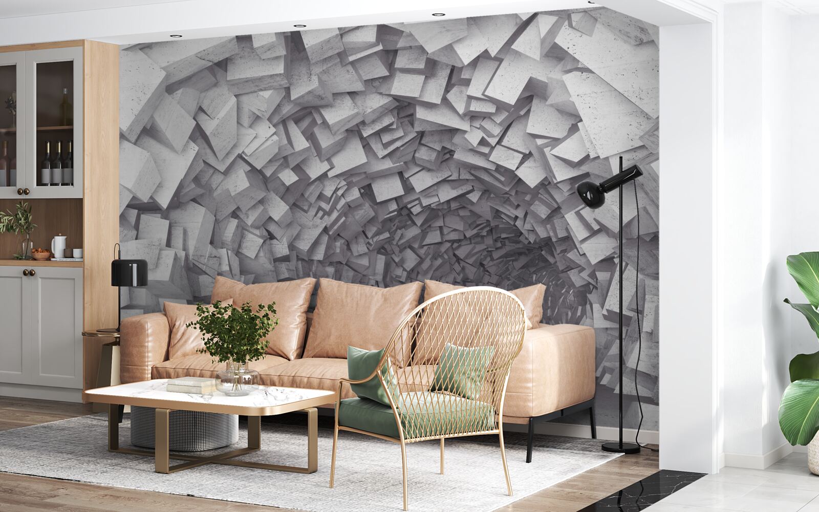 Fototapeta kształty 3d tworzą tunel