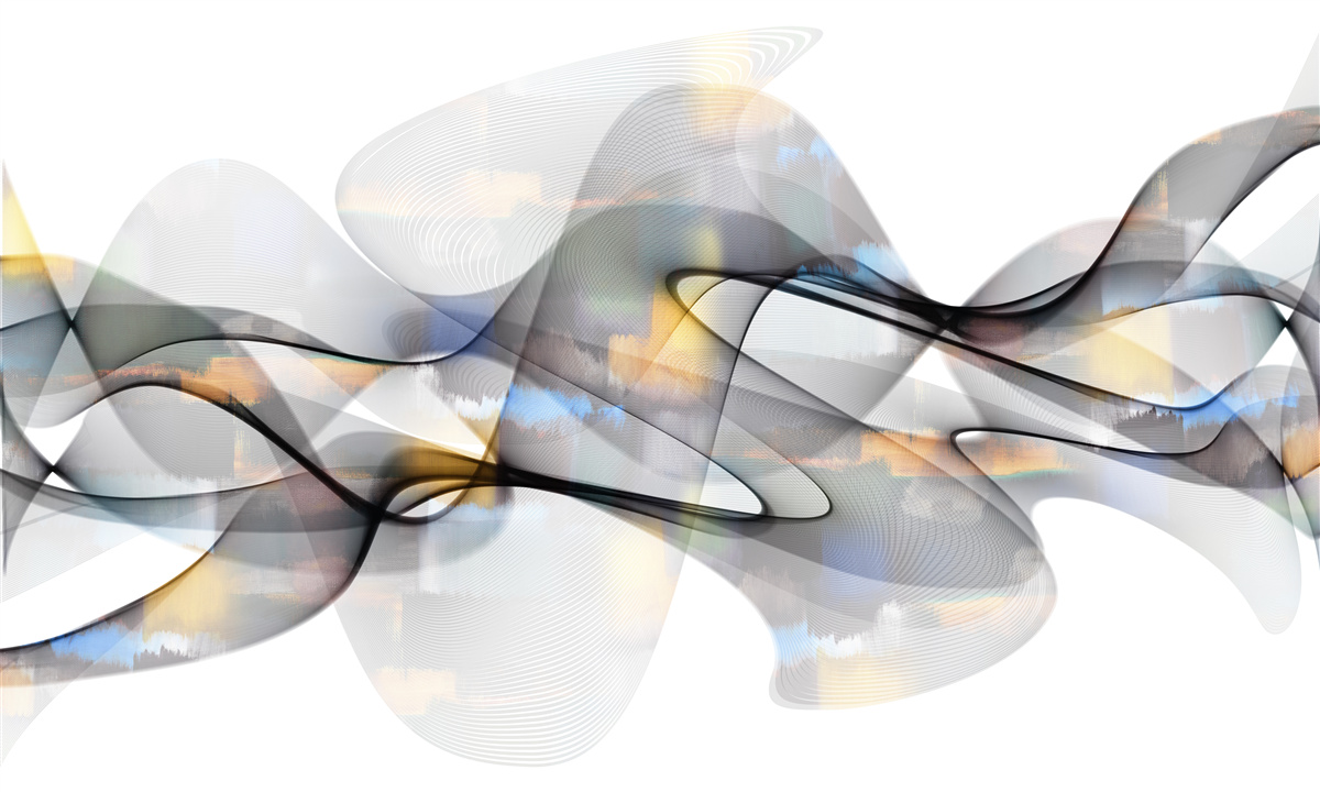 Fototapeta struktura dymu ze złotymi elementami