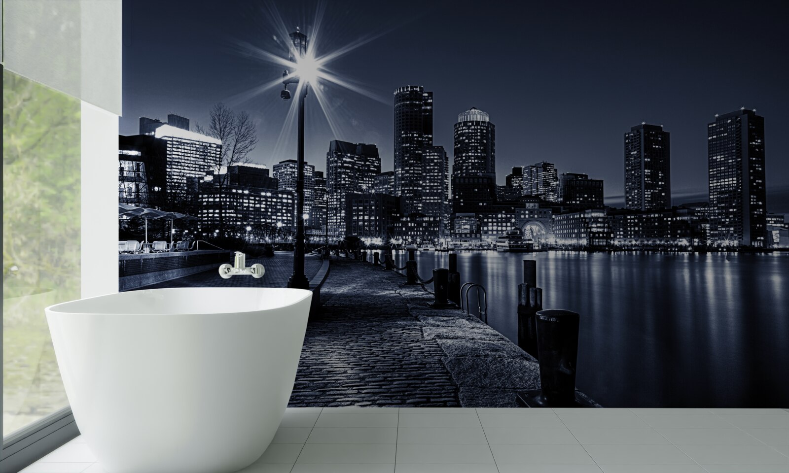 Fototapeta nabrzeże miasta jest opustoszałe